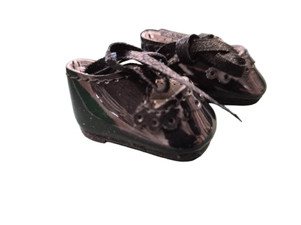 Puppen Schuhe Schwarz 4cm – Kunstleder Lack