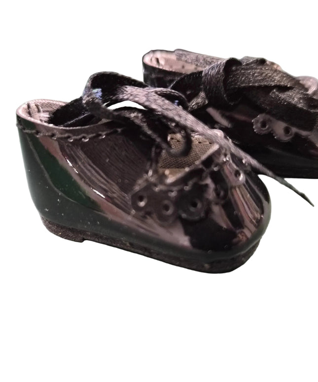 Puppen Schuhe Schwarz 4cm – Kunstleder Lack