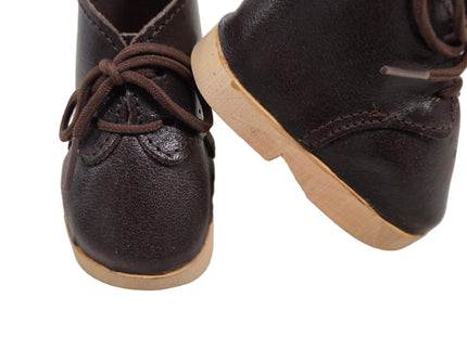 Puppen Schuhe aus Holz und Leder