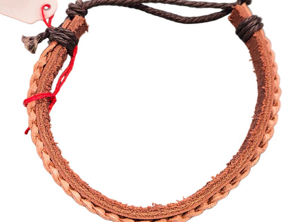 Wildlederarmband hellbraun – geflochten, 24 cm Lederband, verstellbar
