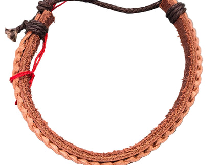 Wildlederarmband hellbraun – geflochten, 24 cm Lederband, verstellbar