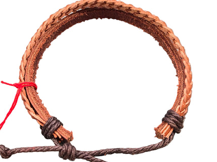 Wildlederarmband hellbraun – geflochten, 24 cm Lederband, verstellbar