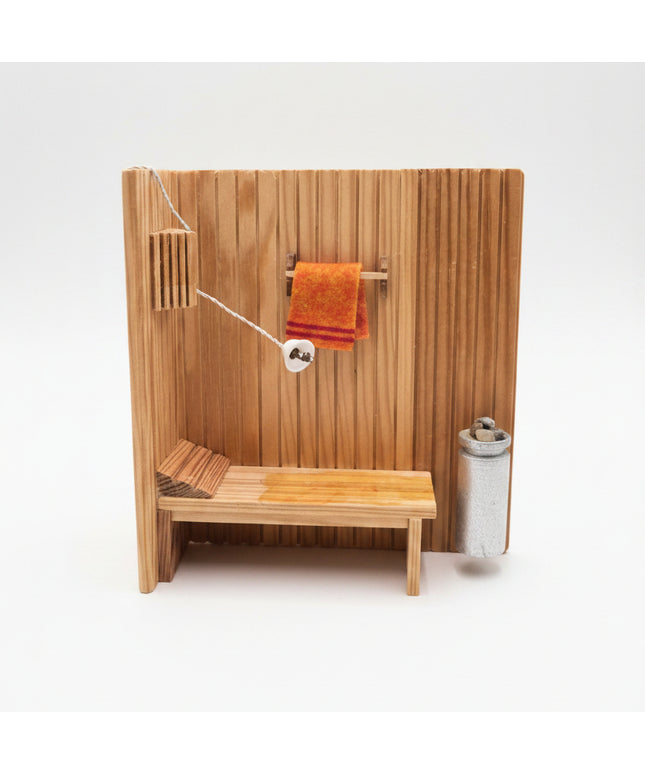 Sauna mit Beleuchtung 1:12  Puppenhaus  Zubehör