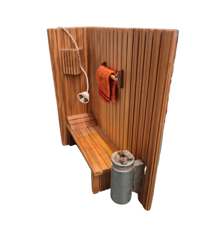 Sauna mit Beleuchtung 1:12  Puppenhaus  Zubehör