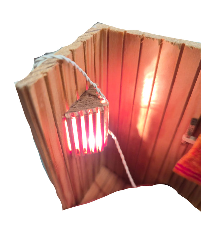 Sauna mit Beleuchtung 1:12  Puppenhaus  Zubehör