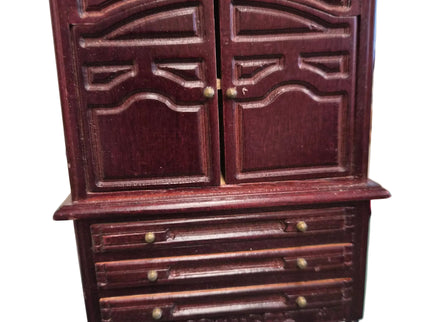 Geschirrschrank in Bordeaux 1:12  Puppenhaus  Zubehör