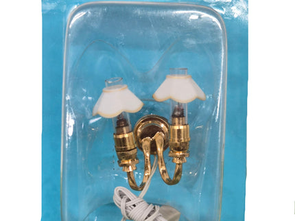 Wandleuchte mit 2 Lampen für Puppenhaus 1:12