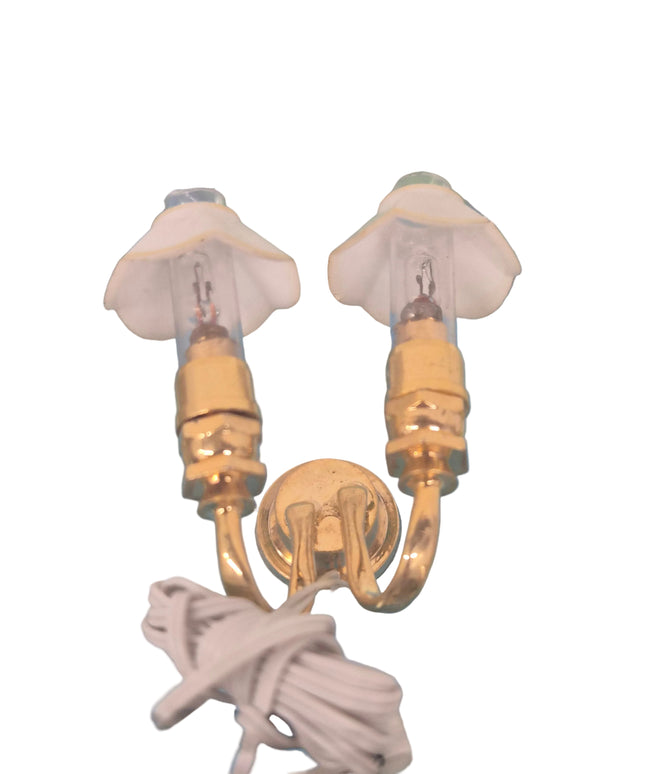 Wandleuchte mit 2 Lampen für Puppenhaus 1:12