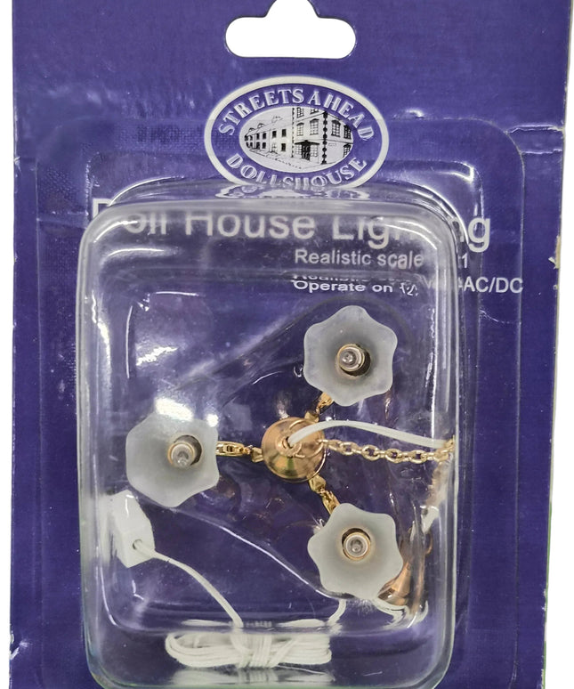Kronleuchter mit 3 Lampen für Puppenhaus 1:12