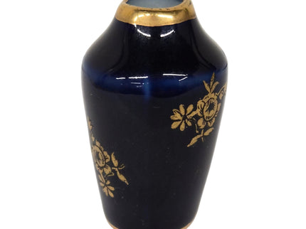Porzellanvase 4.5cm 1:12 – Blau/Gold für Puppenhaus