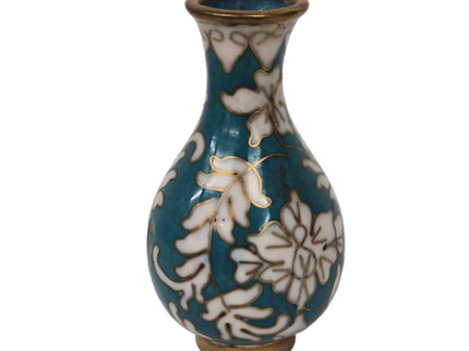 Porzellanvase 5.5cm 1:12 – Türkis/Weiss für Puppenhaus