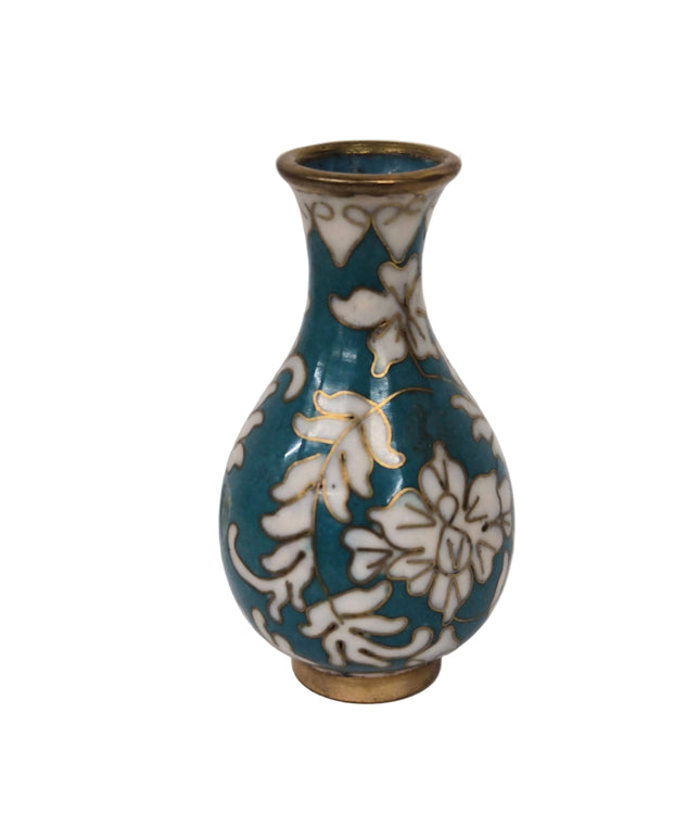 Porzellanvase 5.5cm 1:12 – Türkis/Weiss für Puppenhaus