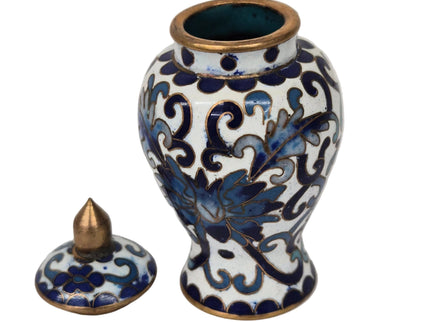 Porzellanvase 6.5cm 1:12 – Blau/Weiss mit Kunstvollem Verschluss