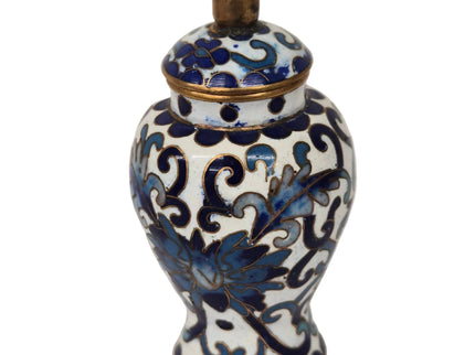 Porzellanvase 6.5cm 1:12 – Blau/Weiss mit Kunstvollem Verschluss