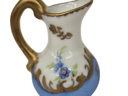 Porzellan Krug 4.5cm 1:12 – Weiss/Blau/Gold für Puppenhaus