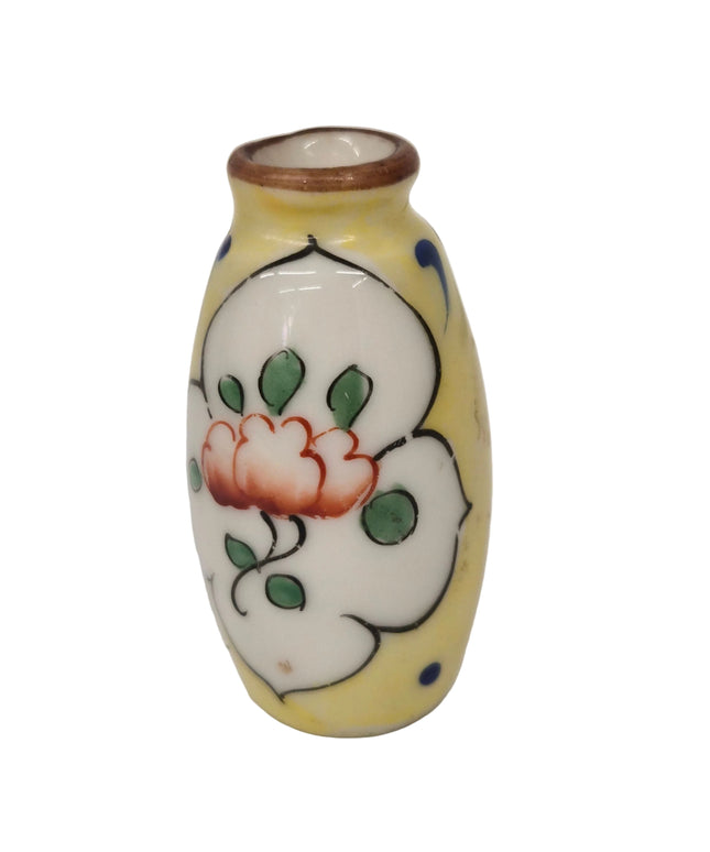 Porzellanvase 4.5cm 1:12 – Gelb/Weiss/Grün/Blau für Puppenhaus