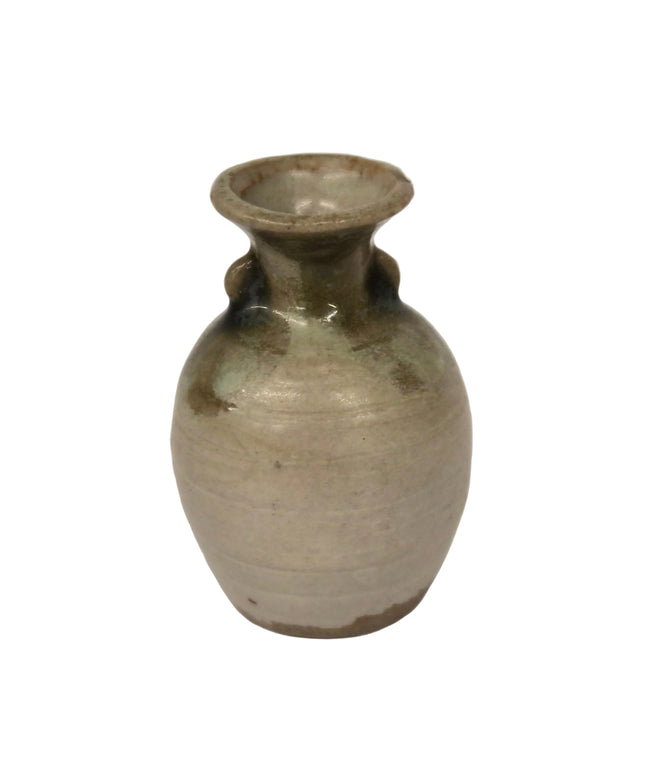 Steingut Vase 3.5cm 1:12 – Grau/Braun für Puppenhaus