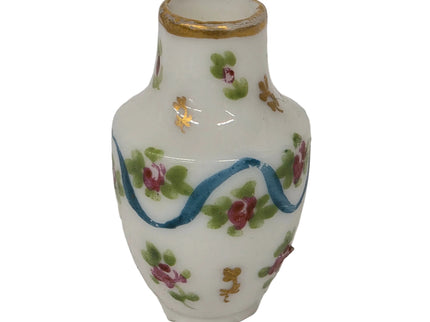 Porzellan Vase 2.5cm 1:12 – Weiss/Blau/Grün für Puppenhaus