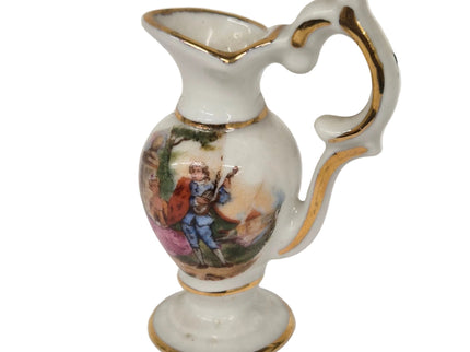 Porzellan Krug 5.5cm 1:12 – Weiss/Gold für Puppenhaus