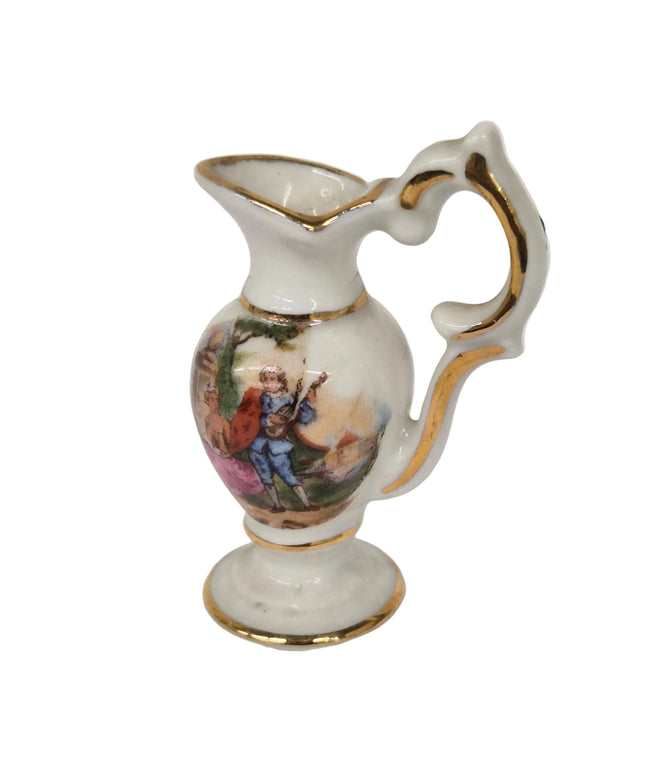 Porzellan Krug 5.5cm 1:12 – Weiss/Gold für Puppenhaus