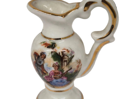 Porzellan Krug 5.5cm 1:12 – Weiss/Gold für Puppenhaus