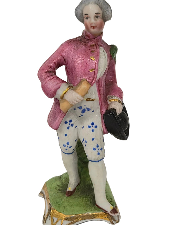 Porzellanfigur – Herr im Rokoko-Stil – Puppenhaus 1:12