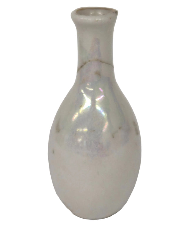Porzellan Vase 4cm 1:12 – Weiss/Perlmutt für Puppenhaus
