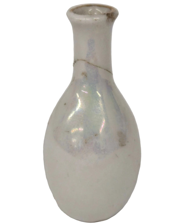 Porzellan Vase 4cm 1:12 – Weiss/Perlmutt für Puppenhaus