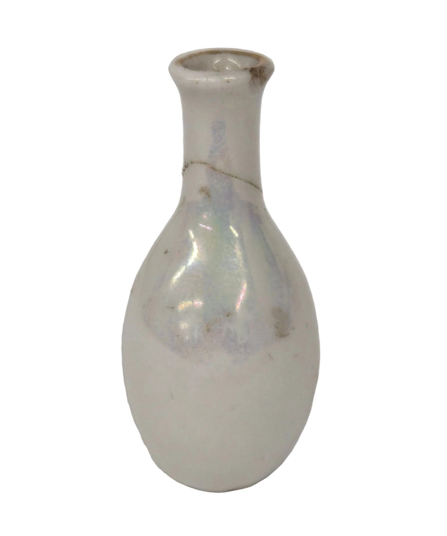Porzellan Vase 4cm 1:12 – Weiss/Perlmutt für Puppenhaus