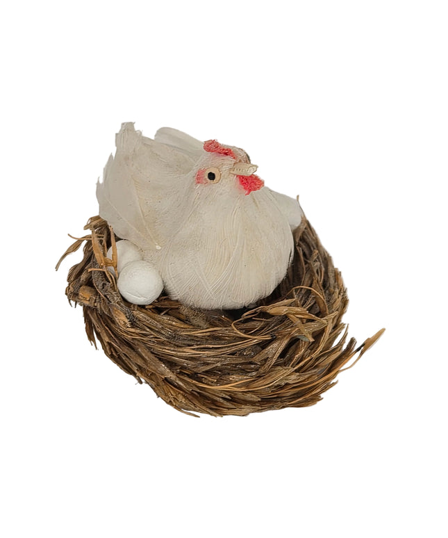 Huhn im Korb mit Eiern – Puppenhaus 1:12