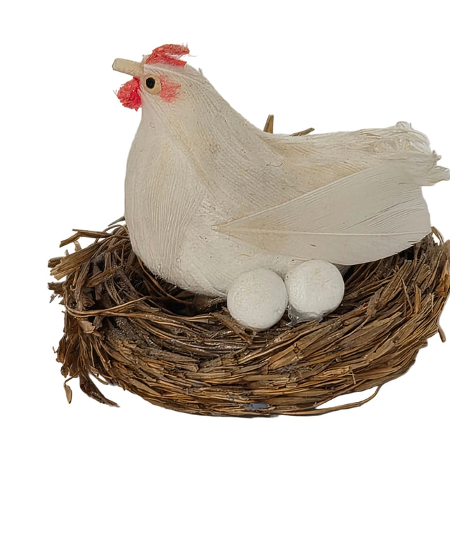 Huhn im Korb mit Eiern – Puppenhaus 1:12