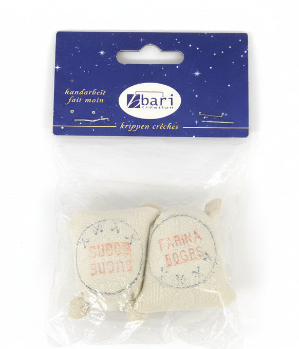 Jutesack Set mit Mehl und Zucker 1:12 – für das Puppenhaus