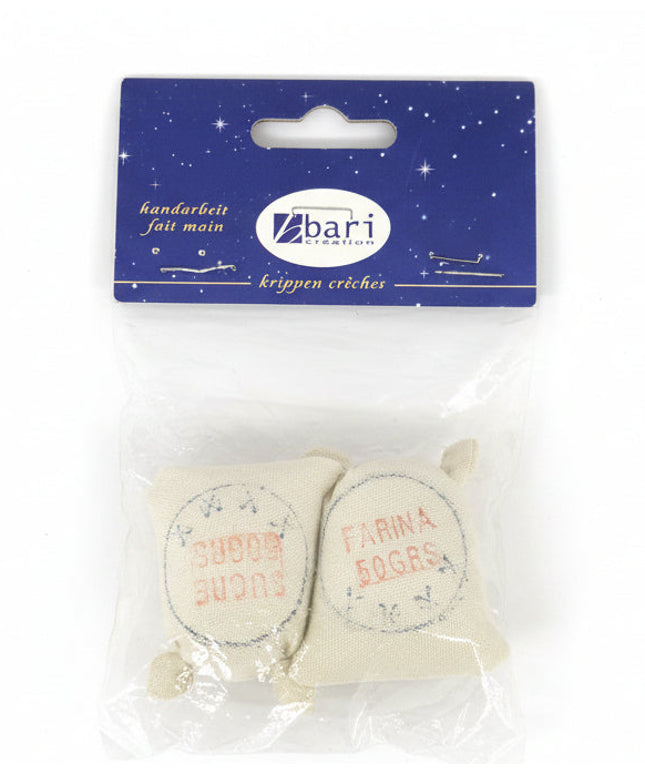 Jutesack Set mit Mehl und Zucker 1:12 – für das Puppenhaus
