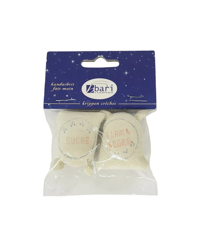 Jutesack Set mit Mehl und Zucker 1:12 – für das Puppenhaus