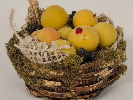 Apfel und Pilz Korb Set 1:12 – für das Puppenhaus
