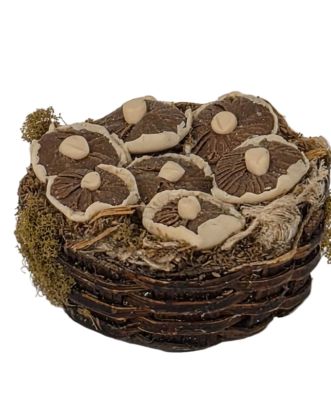 Apfel und Pilz Korb Set 1:12 – für das Puppenhaus