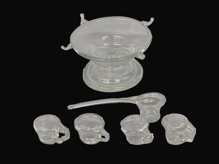 Glasschale mit Gläser und Schöpfer (Bowle)  Puppenhaus 1:12