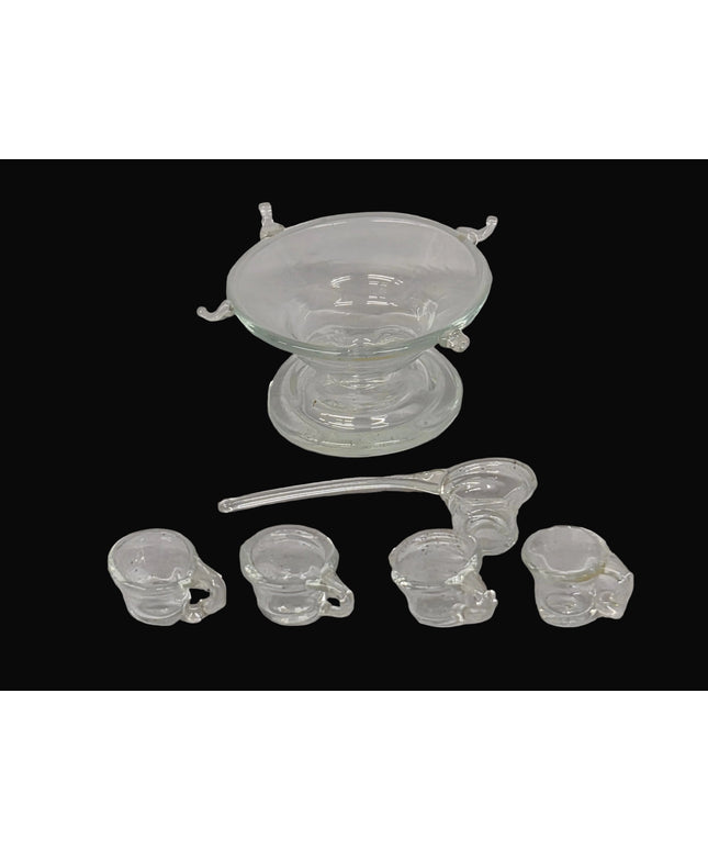 Glasschale mit Gläser und Schöpfer (Bowle)  Puppenhaus 1:12