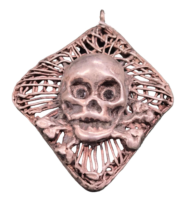 Totenkopf Medaillon Unikat aus Silber