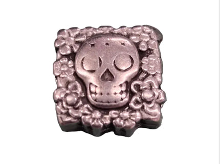 Totenkopf Metallperle Versilbert
