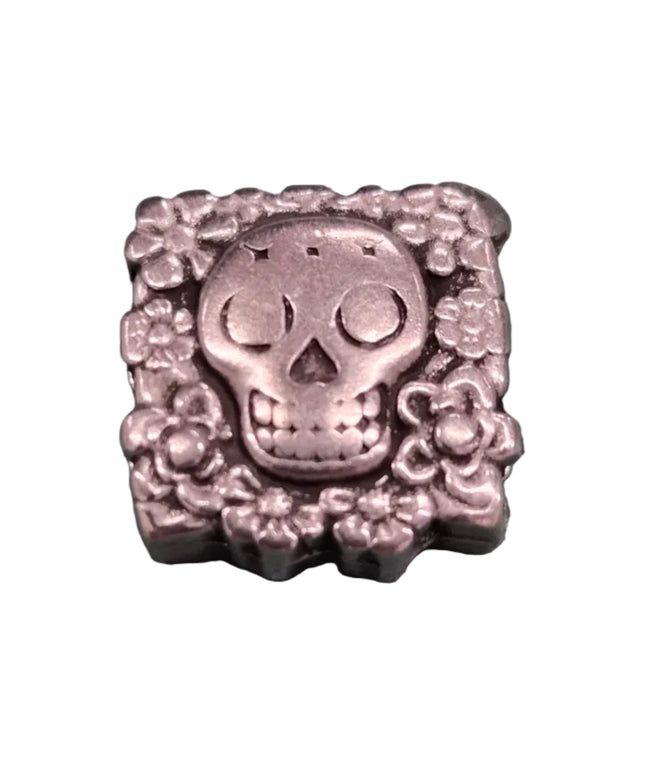 Totenkopf Metallperle Versilbert