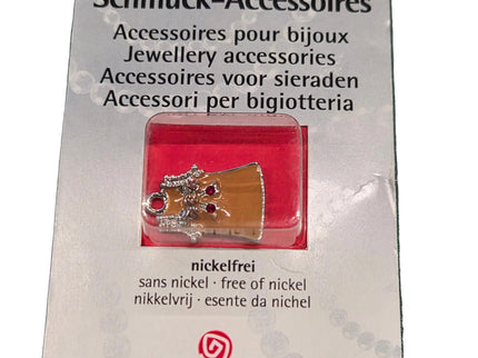 Emaile-Kleid-Charm mit Strasssteinen und einer Schleife