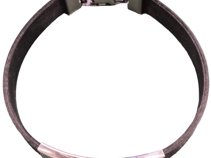 Herrenarmband aus dunklem Kautschuk mit Edelstahl-Platte