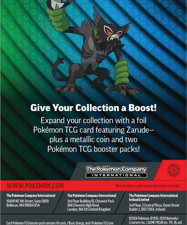 Pokémon -Zarude Pack Blister Q3 2026 ENG