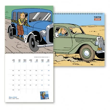 Tim und Struppi - Tintin voitures - Calendrier carré Tintin 2020