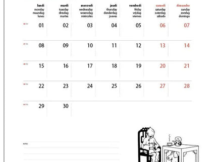 Tim und Struppi - Tintin et Milou - Calendrier carré Tintin 2025
