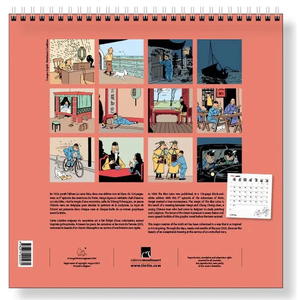 Tim und Struppi - Tintin et Milou - Calendrier carré Tintin 2025