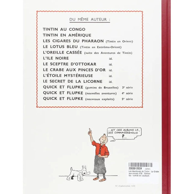 Tim und Struppi - Les aventures de Tintin - Le crabe aux pinces d'or Edition fac-similé couleurs 1943  - Album numéro 9