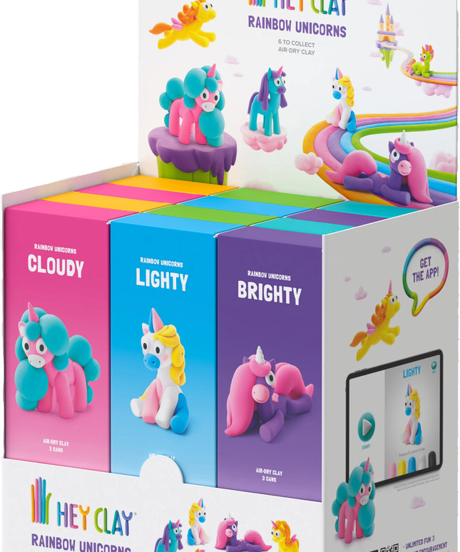 Hey Clay - Einhorn Knete 3 Dosen - 6-fach sortiert