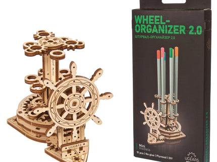UGEARS 70220 – Rad-Organizer 2.0 – Mechanischer Holzbausatz für Stifte